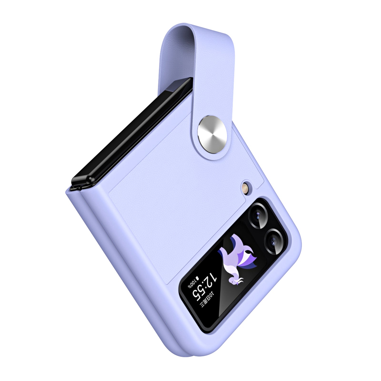 For Samsung Galaxy Z Flip4 5G PU Leather PC Phone Case Finger Strap Holder Kickstand Cover For Samsung Galaxy Z Flip4 5G PU Leather PC Phone Case Finger Strap Holder Kickstand Cover